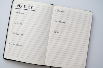 Diary page with black text 