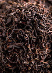 Dry Black large leaf tea. Background, texture