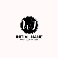 WJ monogram logo template vector