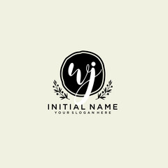 WJ monogram logo template vector