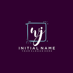 WJ monogram logo template vector