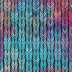 Optical illusion: Multicolor abstract seamless pattern. Texture of wavy vertical stripes. Stylish abstract background.