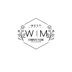 WM Hand drawn wedding monogram logo