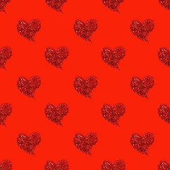 Fototapeta na wymiar Seamless pattern with hearts and confetti. Vibrant festive designs for packaging, card