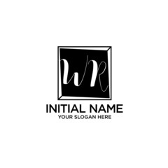 Fototapeta premium WR monogram logo template vector