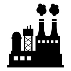 Factory Industrial Flat Icon Isolated On White Background