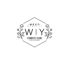 WY Hand drawn wedding monogram logo