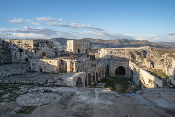 Crac des Chevaliers – A crusader castle caught in conflict zone, Syria - obrazy, fototapety, plakaty