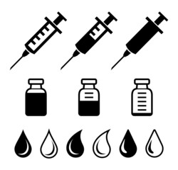 ikona strzykawki, insuliny i kropli