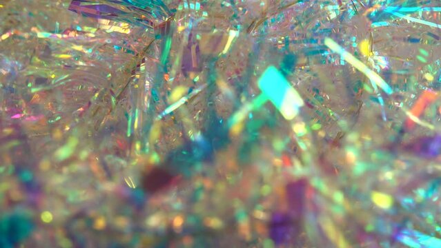 Abstract glittering hologram background. Shooting in