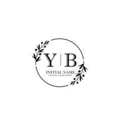 YB Hand drawn wedding monogram logo