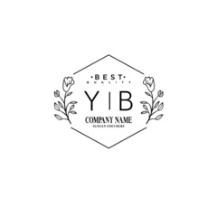 YB Hand drawn wedding monogram logo