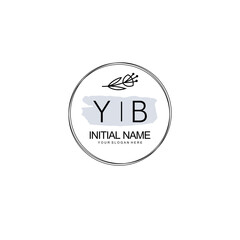 YB Hand drawn wedding monogram logo
