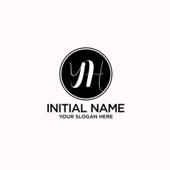 YH monogram logo template vector