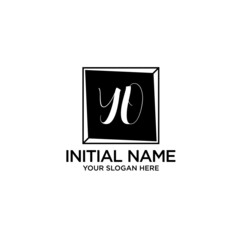 YO monogram logo template vector