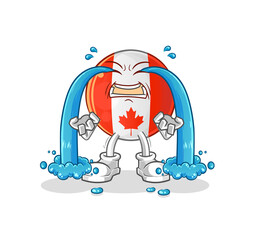 canada flag crying illustration. character vector