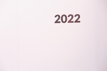 2022 new year date on white background 