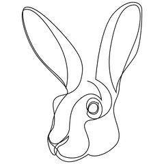 One line hare design silhouette. Hand drawn minimalism style vector illustration © ad_stock