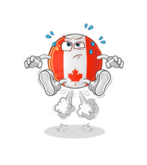 canada flag fart jumping illustration. character vector