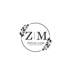 ZM Hand drawn wedding monogram logo
