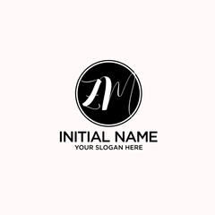 ZM monogram logo template vector