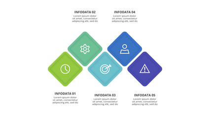 Creative concept for infographic with 5 steps, options, parts or processes. Business data visualization.