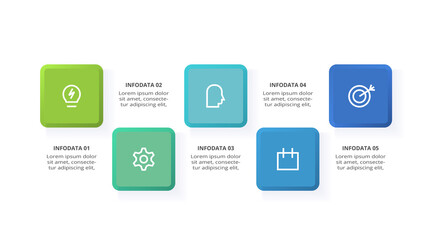 Creative concept for infographic with 5 steps, options, parts or processes. Business data visualization.