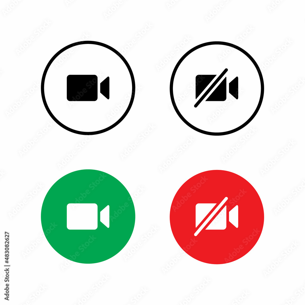 Poster mute video call icon vector for web or mobile app