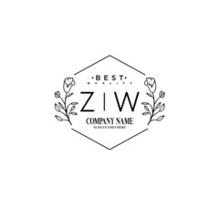 ZW Hand drawn wedding monogram logo
