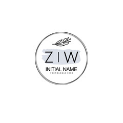 ZW Hand drawn wedding monogram logo
