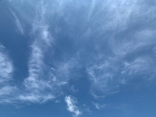 set of white clouds in the blue sky background