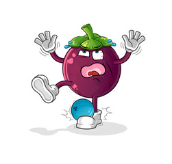 mangosteen hiten by bowling cartoon. cartoon mascot vector
