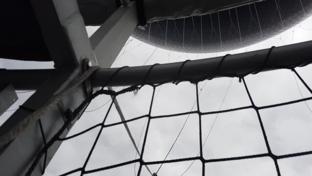 Hot-air balloon going up, view from the inside