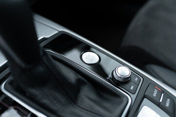 Fototapeta premium engine start button in the car interior