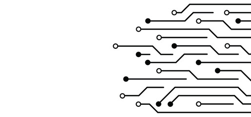 Circuit board or electronic motherboard. lines and dots connect. Vector high-tech technology data. Communication and engineering concept. digital tech background. Corporate engineering drawing design.
