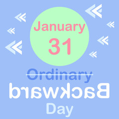 National Backward Day - Holiday concept. Template for background, banner, card, poster with text