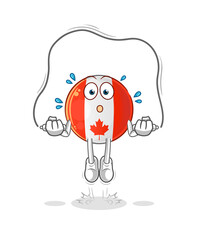 canada flag jump rope exercise. character vector