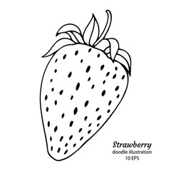 black and white strawberry cartoon