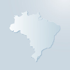 Brazil Map 3D on gray background