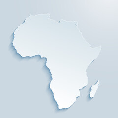 Africa Map 3D on gray background