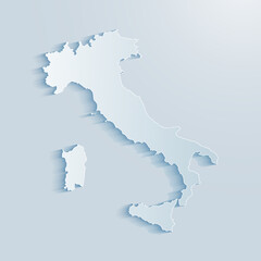 Italy Map 3D on gray background - 483087290