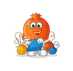 pomegranate tailor mascot. cartoon vector