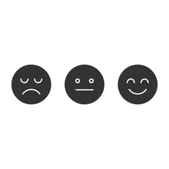 Happy, disappointing and straight emojis icon isolated on white background. Feedback symbol modern, simple, vector, icon for website design, mobile app, ui. Vector Illustration