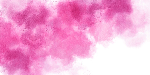Light pink abstract watercolor background with paper texture. abstract watercolor painting. Pink watercolor ombre leaks and splashes texture on white watercolor paper background.	
