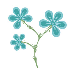 Fototapeta na wymiar Hand drawn flower, floral element isolated on a white background. Doodle, illustration in a simple flat style. It can be used for decoration of textile, paper and other surfaces.