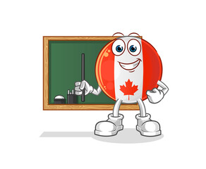 canada flag teacher vector. cartoon character