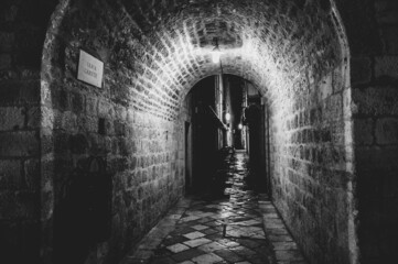 tunnel in the old castle