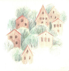 children's illustration with sleeping fox