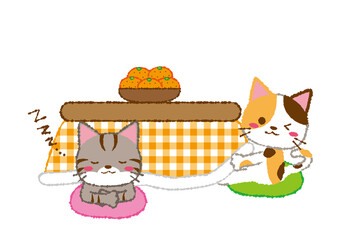 猫とこたつ