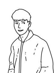 black and white of man cartoon for coloring